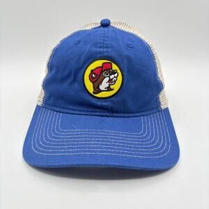 Buc-Ees Blue Embroidered Mesh Trucker Snapback Cap